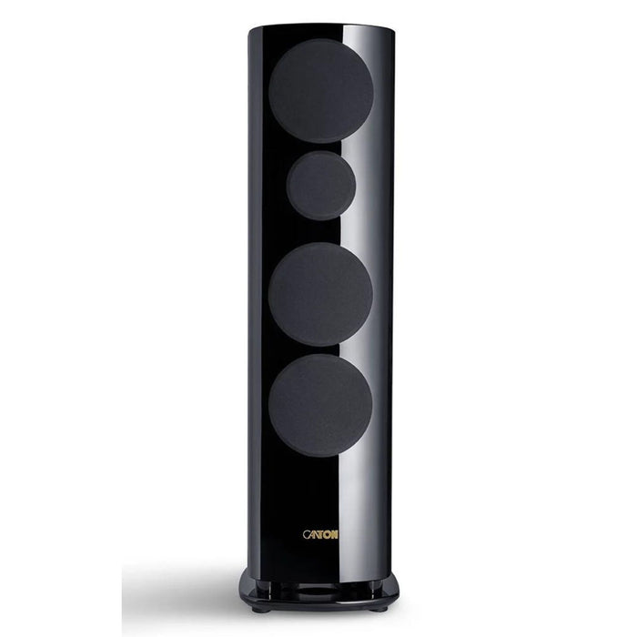 Canton Reference 5 floorstanding speaker, black piano with grills