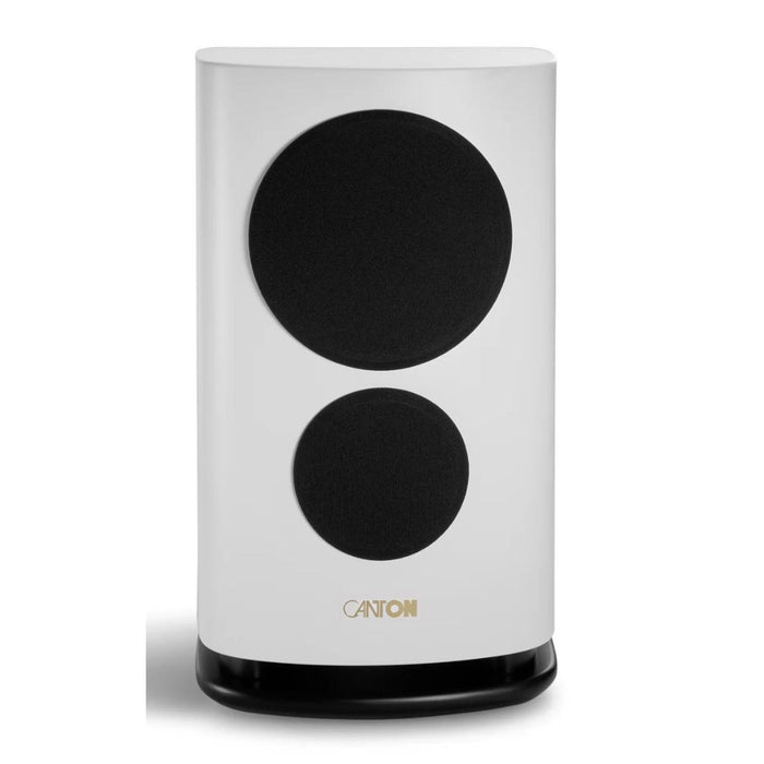 Canton Reference 9 Bookshelf Speaker, white satin with grills