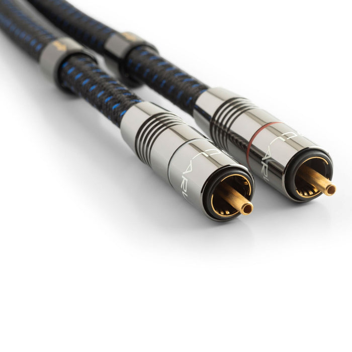 Clarus Aqua MkII interconnects, RCA connectors detail shot

