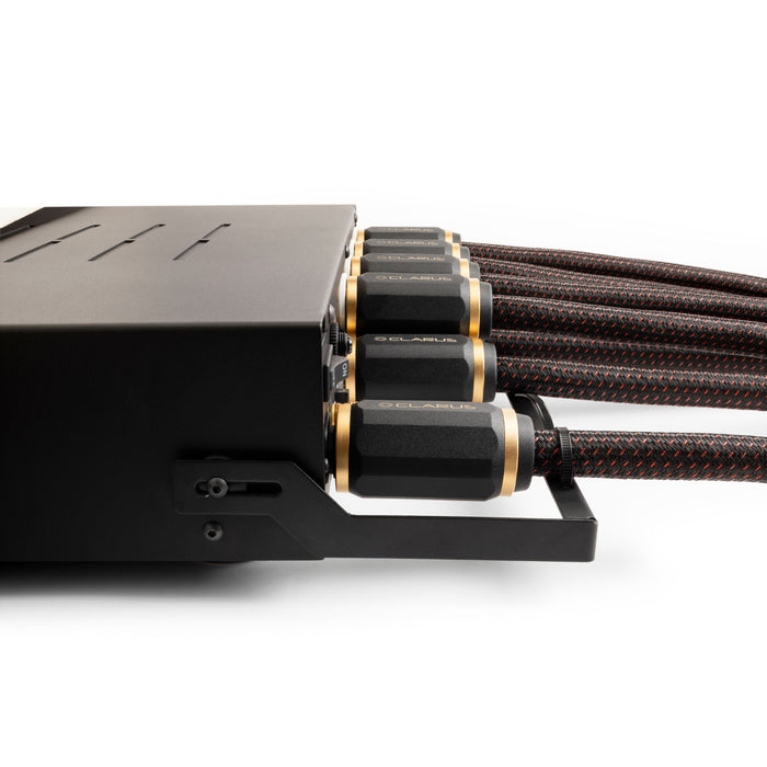 Clarus Concerto Power Conditioner side profile, Clarus crimson power cables in use