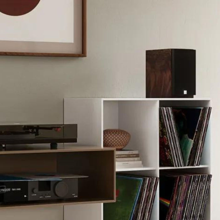 DALI Menuet SE Bookshelf Speakers, walnut, lifestyle shot