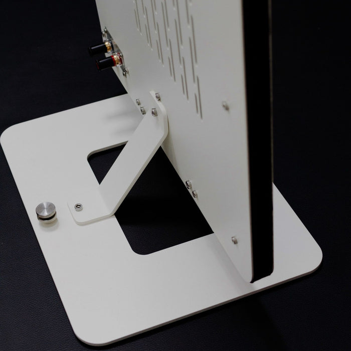 Diptyque DP115 Isodynamic Floorstanding Speaker, white stand detail view