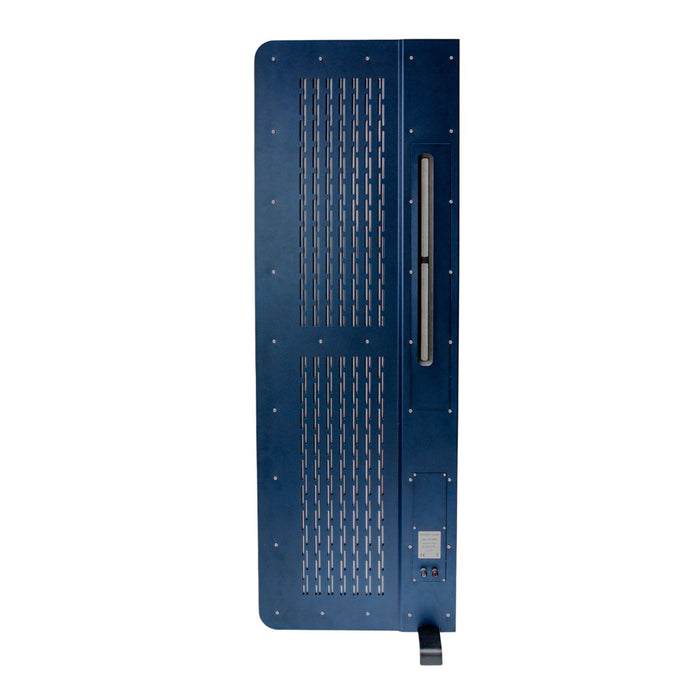 Diptyque DP160 MkII Isodynamic Floorstanding Speaker, rear view, binding posts. Custom blue finish