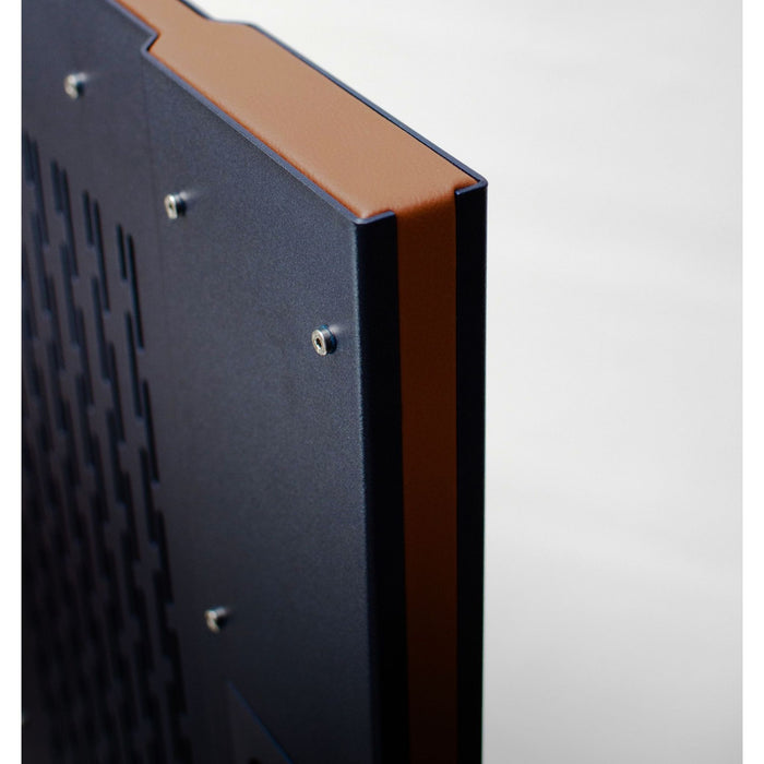 Diptyque DP160 MkII Isodynamic Floorstanding Speaker Caramel leather trim detail view