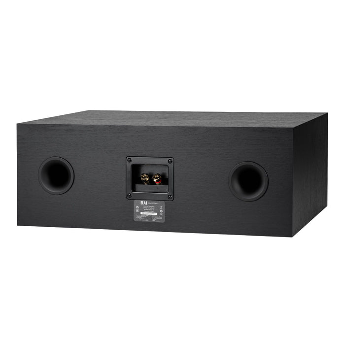 ELAC Debut 3.0 DC63 Center Channel Speaker rear view, bass ports and binding posts