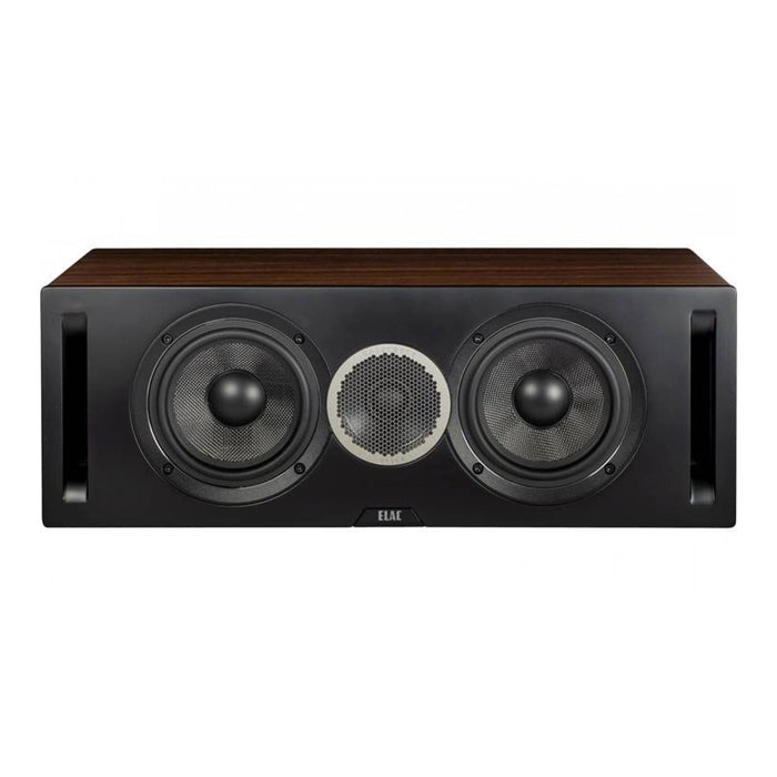ELAC Debut Reference DCR52 Center Channel Speaker, black and walnut