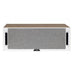 ELAC Debut Reference DCR52 Center Channel Speaker, white and oak front view with grill