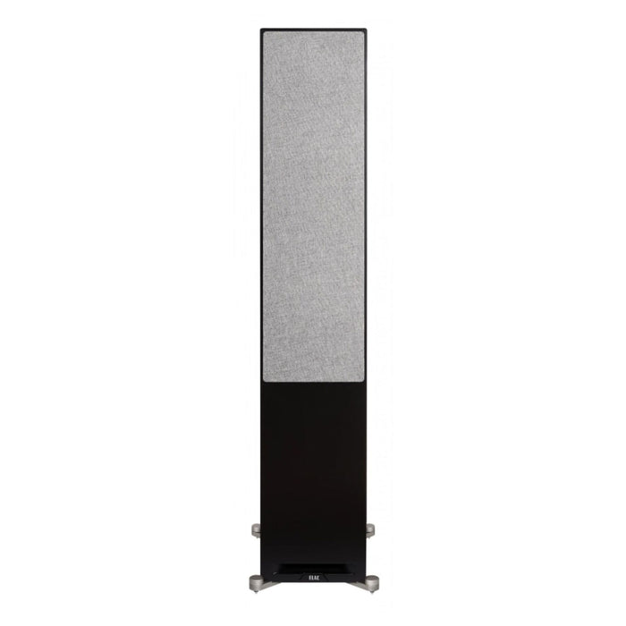 ELAC Debut Reference DFR52 Floorstanding Speakers, black and walnut with grill