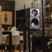 ELAC Elegant BS312.2 Bookshelf Speakers, gloss black lifestyle photo, in living room