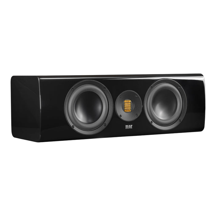 ELAC Solano 2.0 CC281 Center Channel Speaker, gloss black angled view