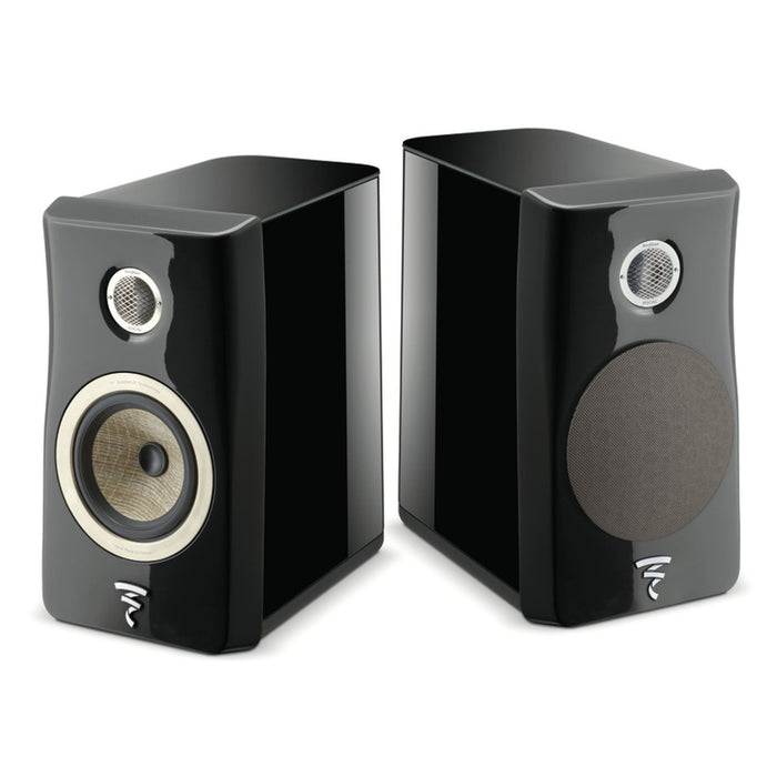 Focal Kanta No1 Bookshelf Speakers, black high gloss and deep black pair