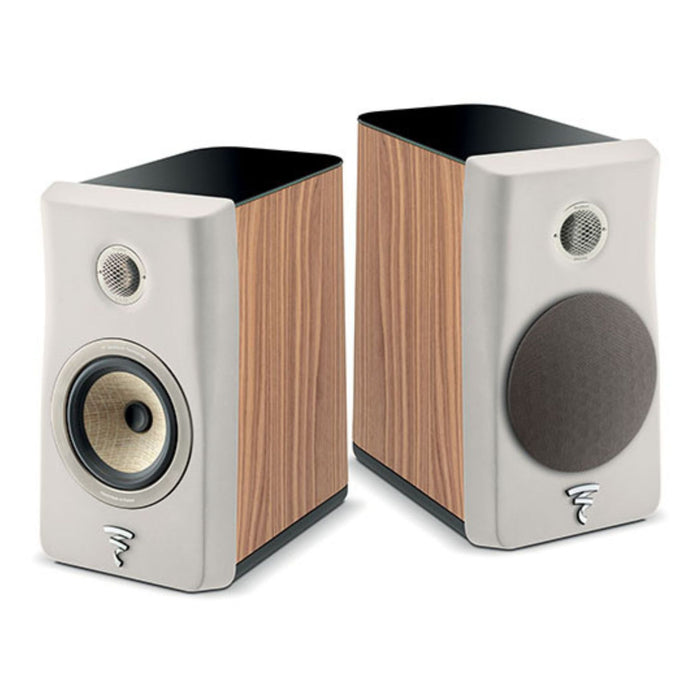Focal Kanta No1 Bookshelf Speakers, walnut mat and ivory mat pair