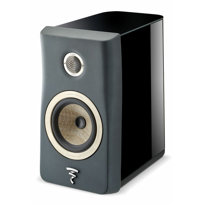 Focal Kanta No1 Bookshelf Speakers, black high gloss and dark grey