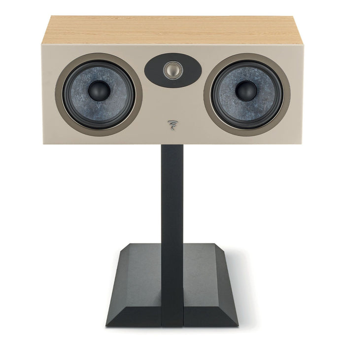 Focal Theva 2-Way Center Channel Speaker, light wood on stand