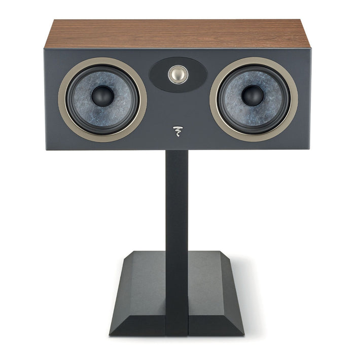 Focal Theva 2-Way Center Channel Speaker, dark wood on stand