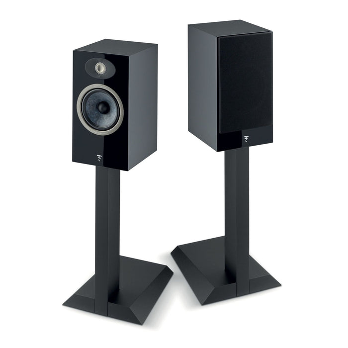 Focal Theva No. 1 Bookshelf Speakers, black pair on stands