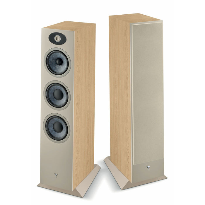 Focal Theva No. 3 Floorstanding Speakers, light wood pair