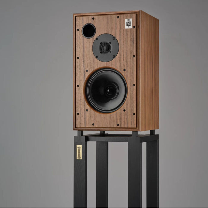 Harbeth Monitor 30.3 XD2 Bookshelf Speakers, Walnut finish on stand (available separately)