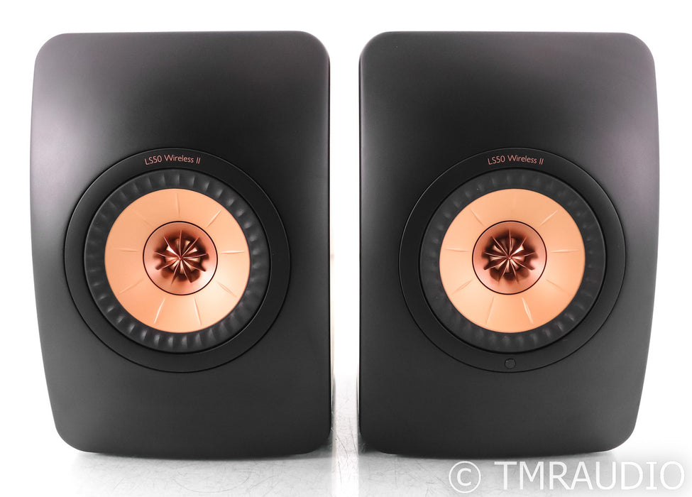 KEF LS50 Wireless II Powered Bookshelf Speakers; Carbon Black Pair