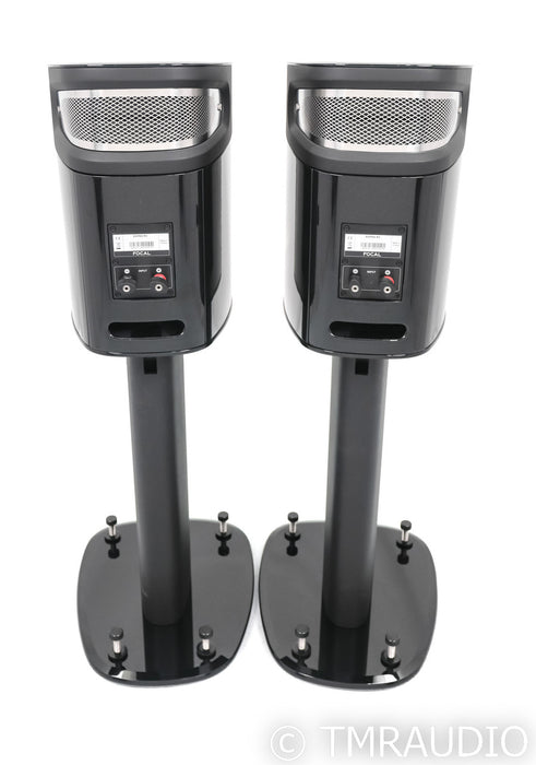 Focal Sopra No. 1 Bookshelf Speakers; Black Lacquer Pair w/ Stands; N1