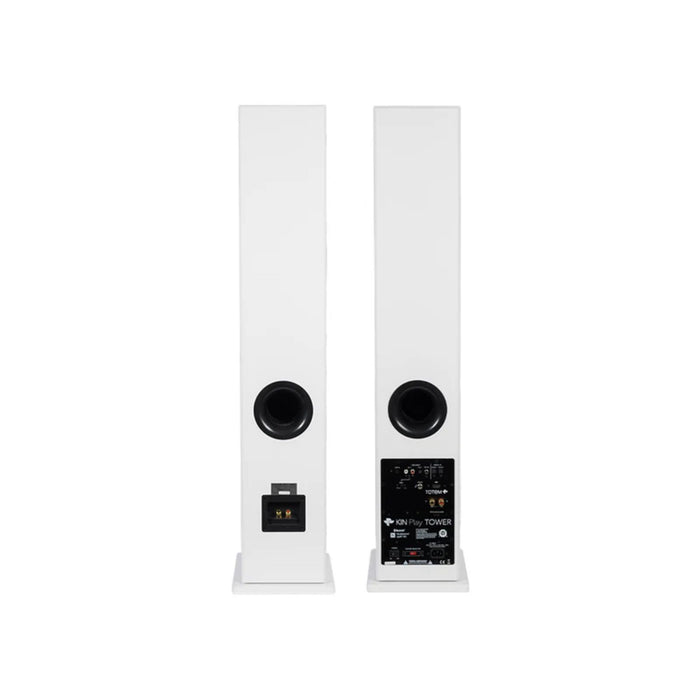 Totem Acoustic KIN Play Tower II Floorstanding Speakers in white, rear view