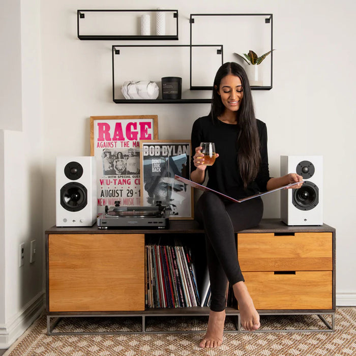 Totem Acoustic KIN Play Bookshelf Speakers lifestyle view