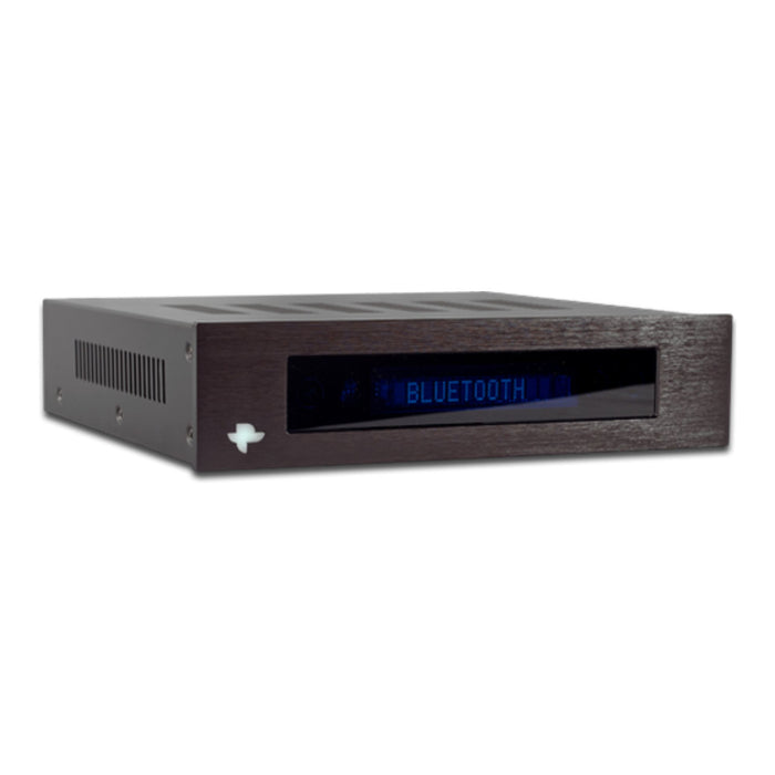 Totem Acoustic KIN Bluetooth Power Amplifier angled view, in black