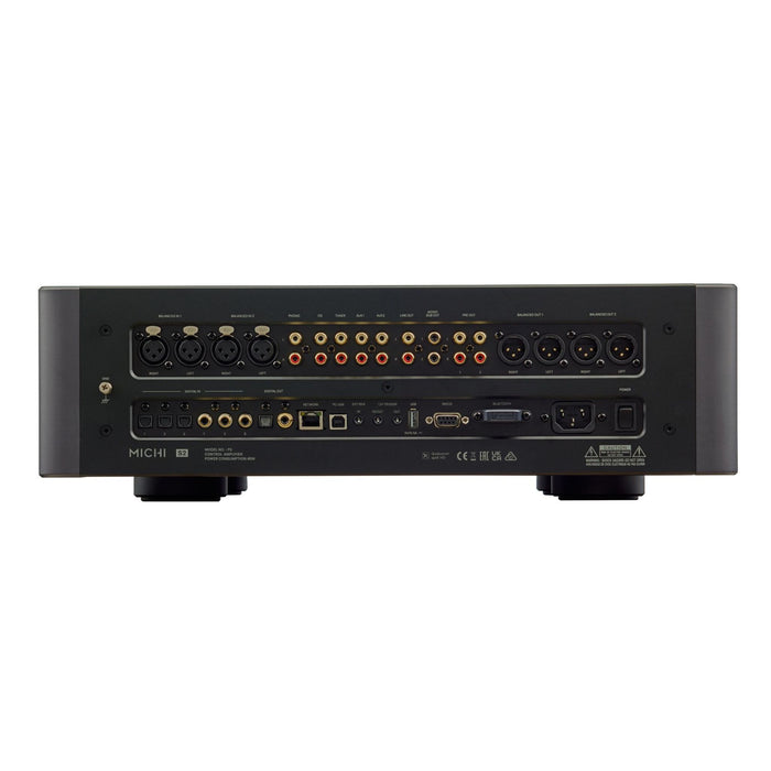 Michi P5 Series 2 Stereo Preamplifier rear panel, inputs and outputs