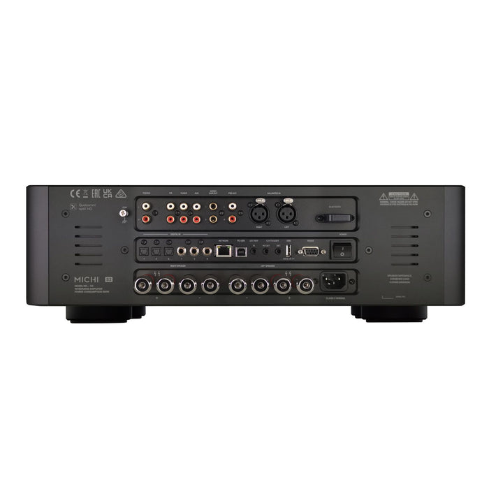 Michi X3 Series 2 Stereo Integrated Amplifier rear panel, inputs and outputs
