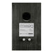 Mission 750 bookshelf speaker, black, rear panel view showing binding posts and bass port