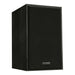 Mission 750 bookshelf speakers, black, angled view with grill in place