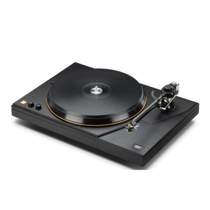 MoFi MasterDeck Turntable, black ash angled left without record