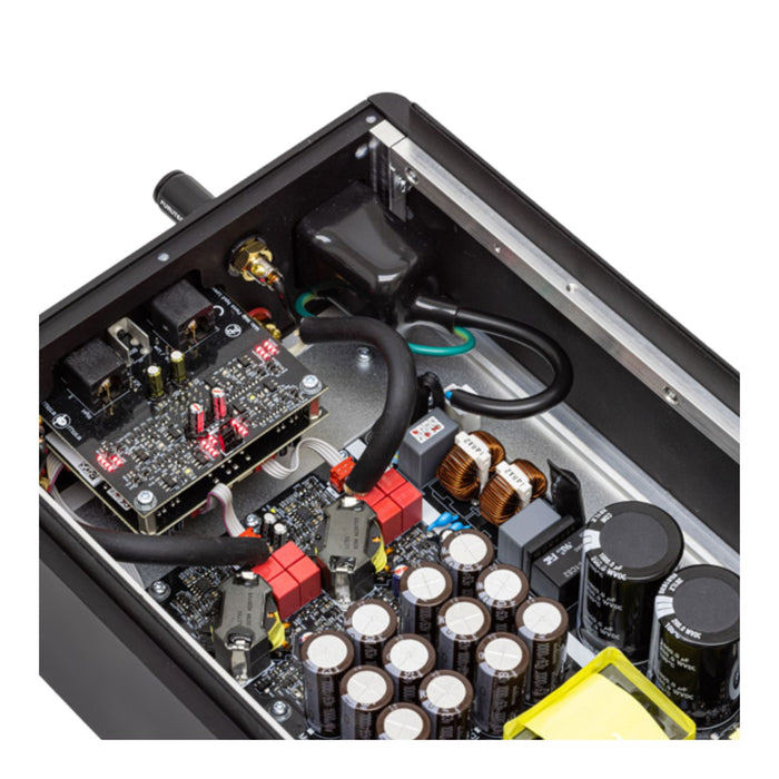 Mola Mola Perca Stereo Power Amplifier top angled view, internal components detail view