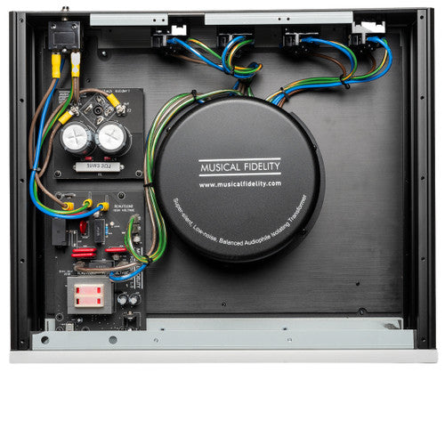 Internal layout of Musical Fidelity BPC5 with balanced toroidal transformer