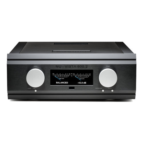 Musical Fidelity Nu-Vista 600.2 integrated amplifier front view in black finish