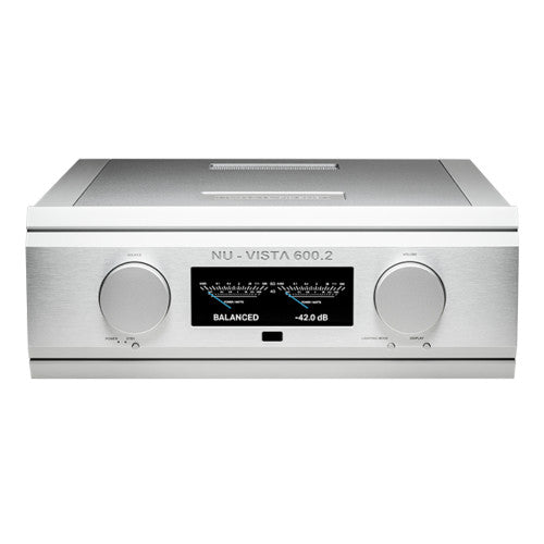 Musical Fidelity Nu-Vista 600.2 integrated amplifier front view in silver finish