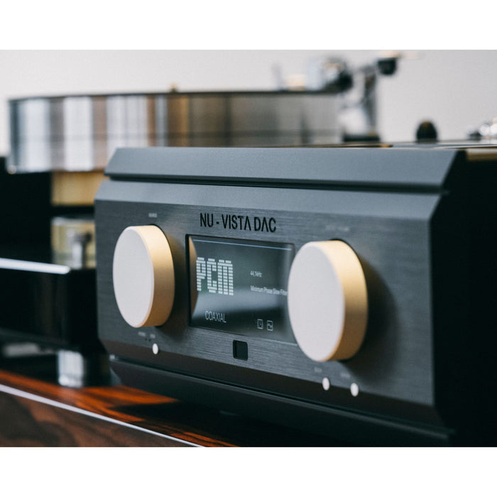Musical Fidelity Nu-Vista DAC, black finish lifestyle close up