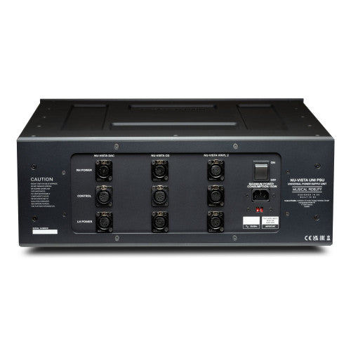 Musical Fidelity Nu-Vista Uni PSU rear panel, inputs and outputs