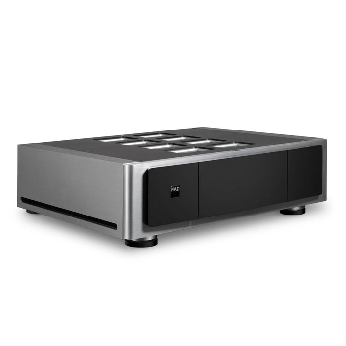 NAD M23 V2 Stereo Power Amplifier front angled view