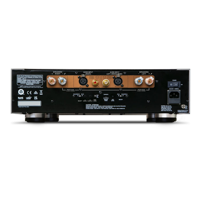 NAD M23 V2 Stereo Power Amplifier rear panel, inputs and outputs