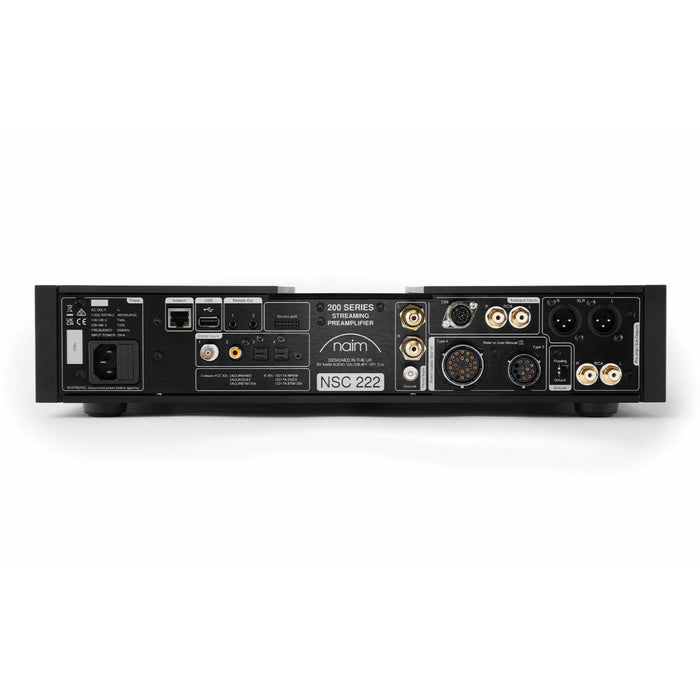 Naim 200 Series NSC 222 Streaming Preamplifier rear panel, inputs and outputs
