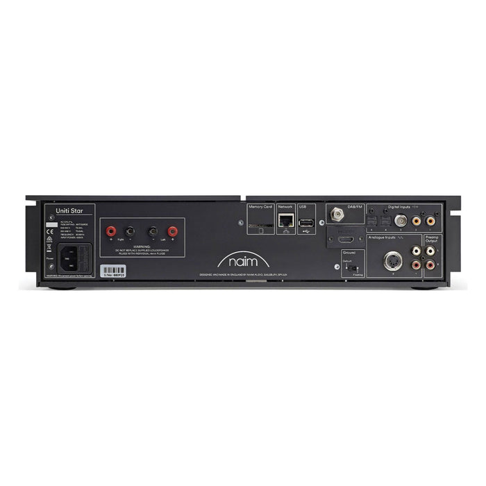 Naim Uniti Star All-In-One Wireless Music Player rear panel, inputs and outputs