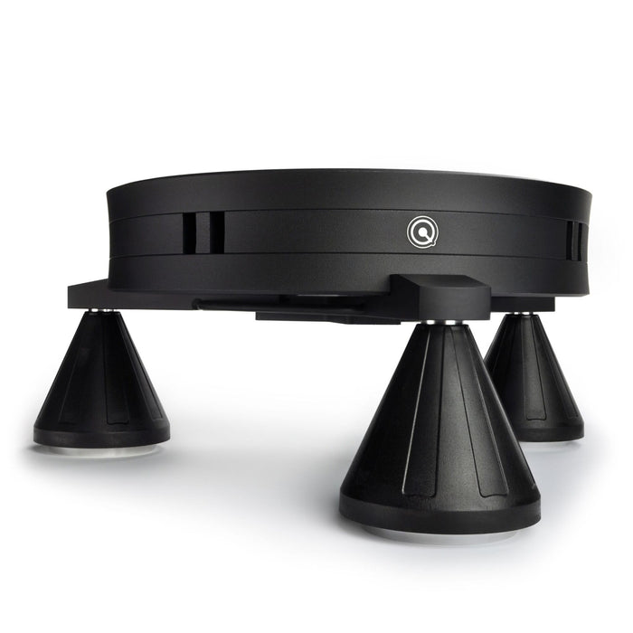 Nordost QNET Stand with QNET network switch and Sort Kone isolators