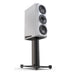 Perlisten S5m Bookshelf Speakers, piano white angled view