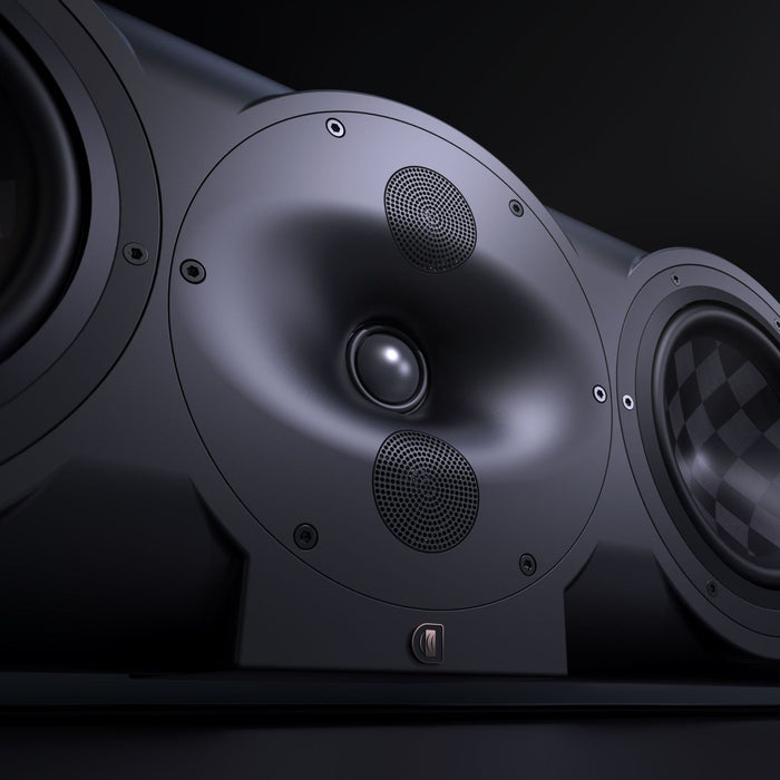 Perlisten S7c Center Channel Speaker, piano black tweeter close up