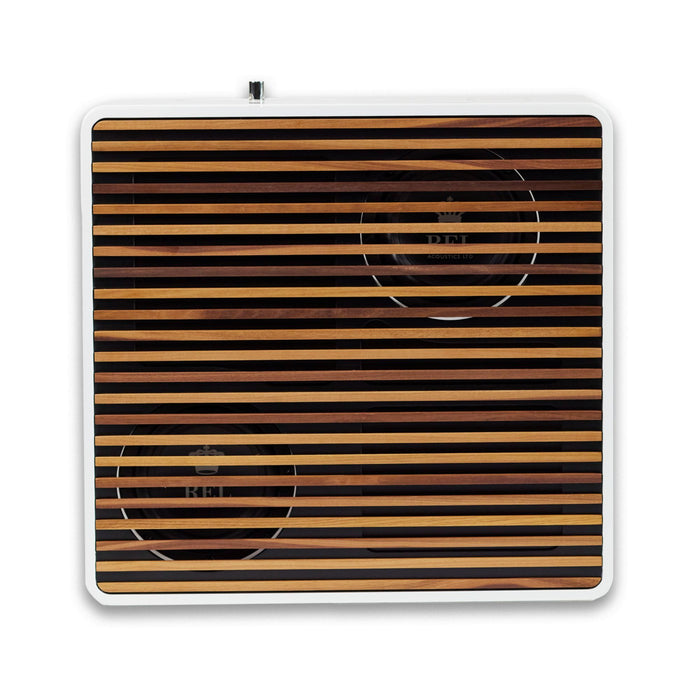 REL Planar Subwoofer Premium Wood Grille in white