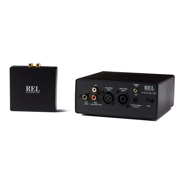 REL AirShip II Wireless Transmitter, rear view with receiver