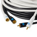 REL Commander Subwoofer Cables showing both Black and White jacket options