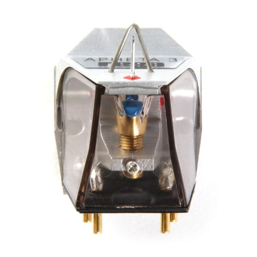 Rega Apheta 3 MC Cartridge underside, cantilever and stylus