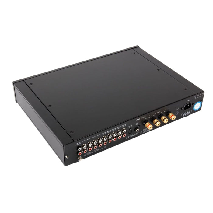 Rega Elicit MK5 Stereo Integrated Amplifier rear panel top angled view